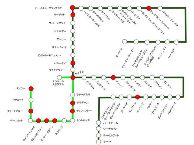バンコクBTS路線図
